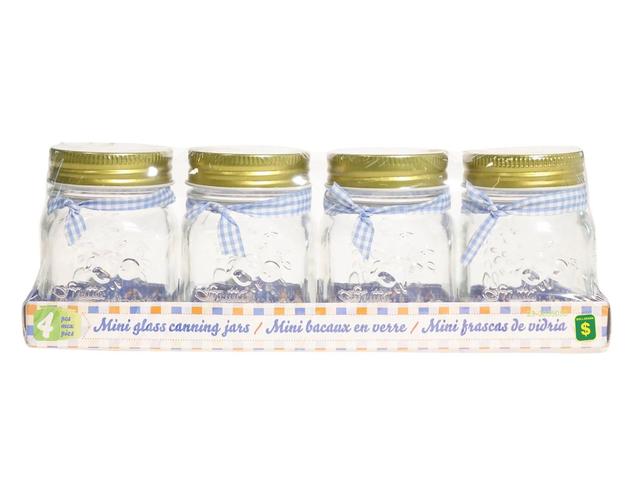 Set of 4 175 ml glass jars