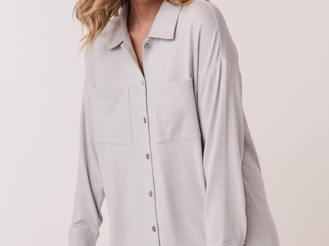 Recycled fibre button-down shirt