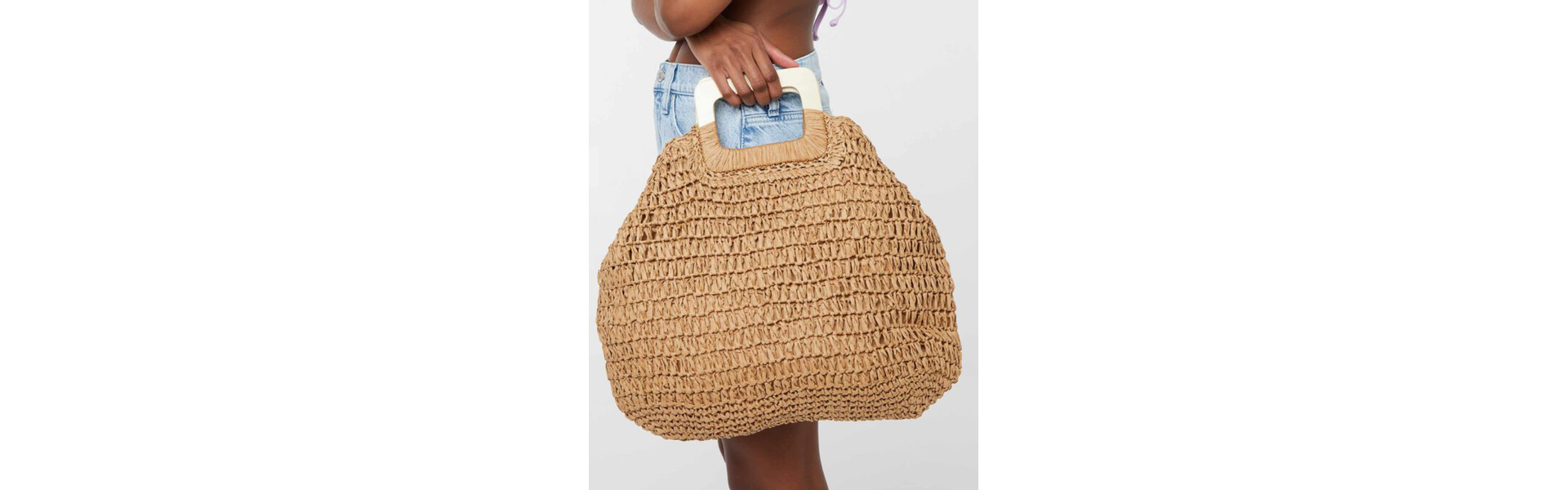 Woven straw tote bag, $29.90 at Ardène 
